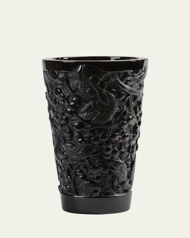 Black Merles and Raisins Vase